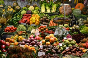 Fresh tropical produce at Hawaii farmers market